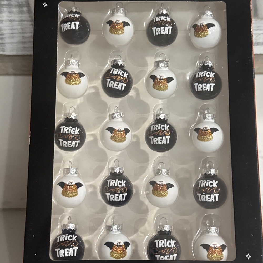 Halloween Set of 20 Mini Glass Ornaments - Trick or Treat Fun Stuff Fun Stuff (